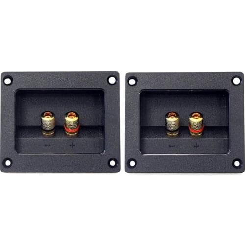 2pcs DIY Home Car Stereo 2-way Speaker Box Terminal Round Square Spring Cup Connector Binding Post Banana jack and plugs Subwoof