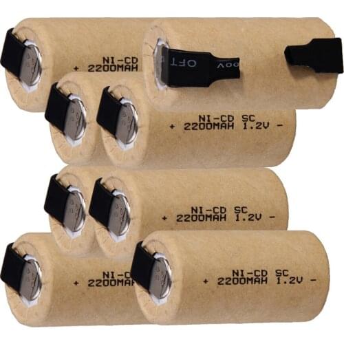 Real capacity ! 80 pieces SC battery 1.2V NICD 2200mah batteries for electric drills power tools COLOR RANDOM