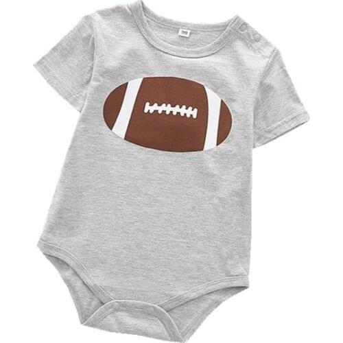 Roupas Bebe 2020 Summer Newborns Boy Sports Clothes Short Sleeve Grey Romper Baseball Outfits One Piece Triangle Jumpsuits