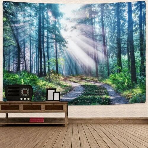 Sunshine Throw Forest Tapestry Art Wall Hanging Throw Home Tapestries Wall Decor