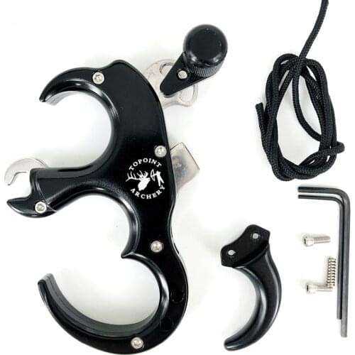 3/ 4 Fingers Compound Bow Release Aids Stainless Steel Free Exchange Trigger Grip Archery Hunting Shooting Right Left Accessory