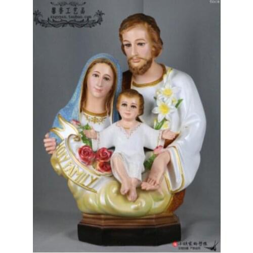 Three members holy family Christian Catholic relics saints bless Jesus Mary Joseph with virgin Figure Statue art Sculpture Craft