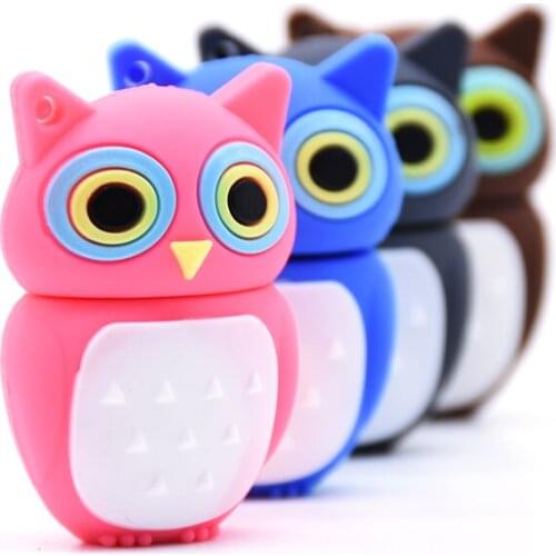 Animal Owl Usb Flash Drive 4G 8G 16G 32GB 64GB PenDrive Usb2.0 Disk Thumb drives memory stick pendrives lovely Gift