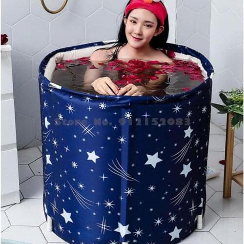 Bath Bucket Folding Adult Bathroom Household Bath Bucket Children Heating Whole Body Bathtub Portable Bath Artifact