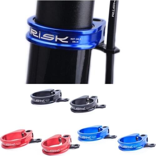 Bicycle Seatpost Clamp, Deluxe Aluminium Alloy Bike Seat Post Tube Clip, 31.8mm