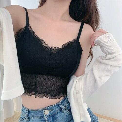 Womens Wireless Padded Bralette with Adjustable Strap Lace Bra Breathable Underwear One Size TT@88