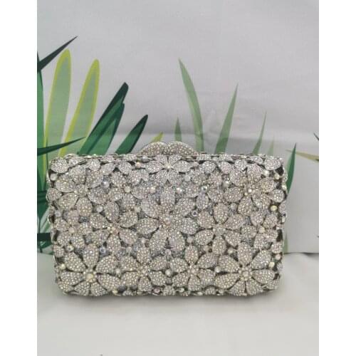 Best Quality Gold/Grey/Silver Rhinestone Crystal Clutch Purse Women Evening Shoulder Bags Handbags Fashion Lady Party Prom Bags