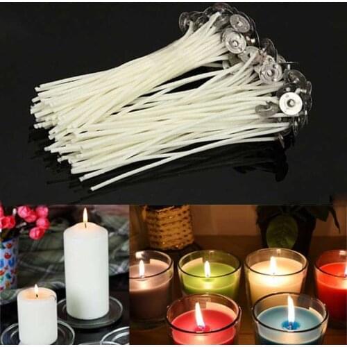 100Pcs/set Candle Wicks Smokeless Wax Pure Cotton Core 9/15/20cm DIY Candle Making Pre-waxed Wicks For Party Supplies