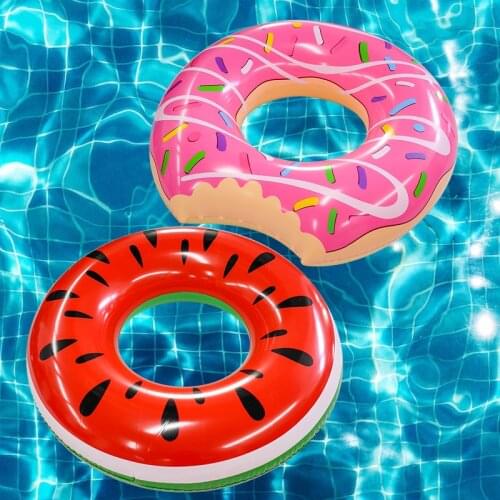 119cm Summer Inflatable Swimming Ring Giant Donut Pool Float Ring Toy Circle Beach Sea Party Inflatable Mattress Water Adult Kid
