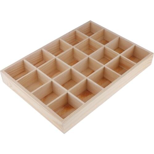 Storage Boxes 20 Wooden Grids for Keeping Gift Souvenir Charms
