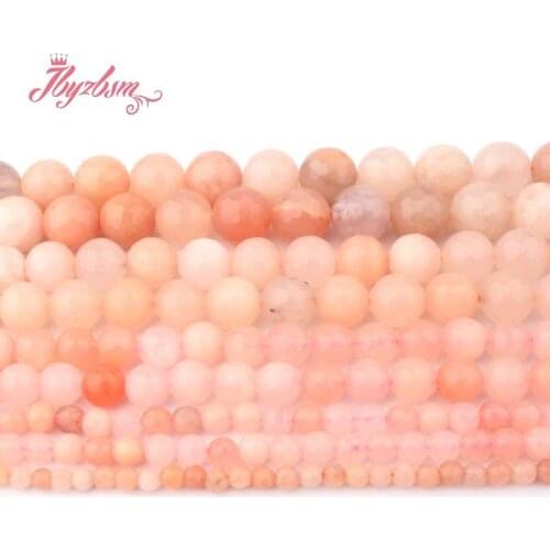 4,6,8,10,12mm Faceted Round Beads Ball Pink Aventurine Stone Beads For DIY Necklace Bracelets Jewelry Making 15" Free Shipping