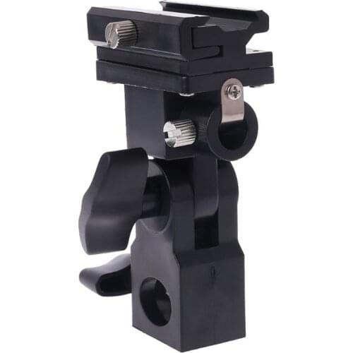 P82F Photo Flash Adapter Hot Shoe Swivel Mount Light Stand Bracket B Umbrella Holder