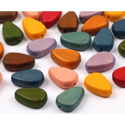 Colorful Oval Natural Wood Beads 18x12mm Loose Spacer Beads For Jewelry Making Diy Charm Necklace Bracelet Accessories