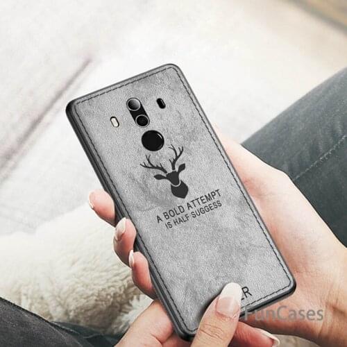 Huawei Mate 9 10 Pro case cover Huawei Mate 20 Pro Lite 20X back cover silicone edge deer pattern fabric case Huwawei New