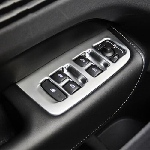 For Volvo XC60 XC 60 2018 2019 SUV Carbon Fiber Interior Accessories Window Lift Switch Button Cover Trims Door Armrest Panel