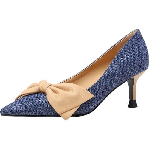 GUIDIBASIC2021 Fashion Women Pumps Shoes On Heels Thin Heel Retro Womens High Heels Pointed Head D18-JH867