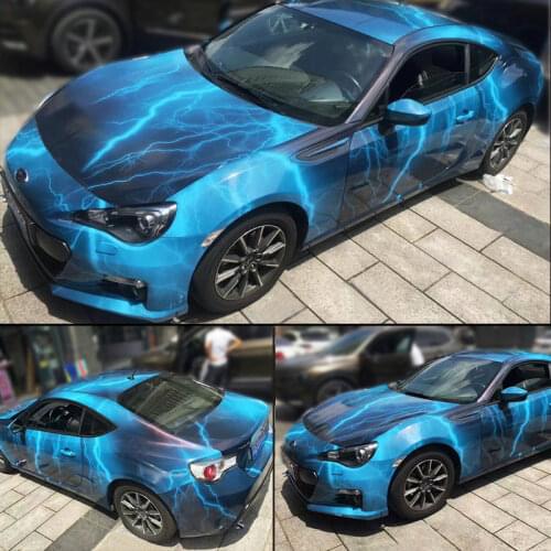 Glossy Thundering Vinyl Wraps Graffiti Sticker Lightning Styllish Car Style
