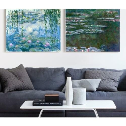 Claude Monet Water Lilies Canvas Art Print Poster Abstract Art Wall Pictures for Living Room Decoration Wall Canvas Art Decor