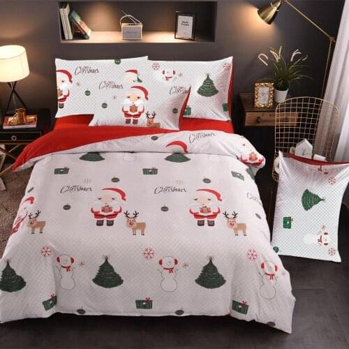 LOVINSUNSHINE Bed Sheet Set King Size Bedspread For Bed Blanket Quilts Set Christmas Jolly Santa Happy Gift Bedding SS00
