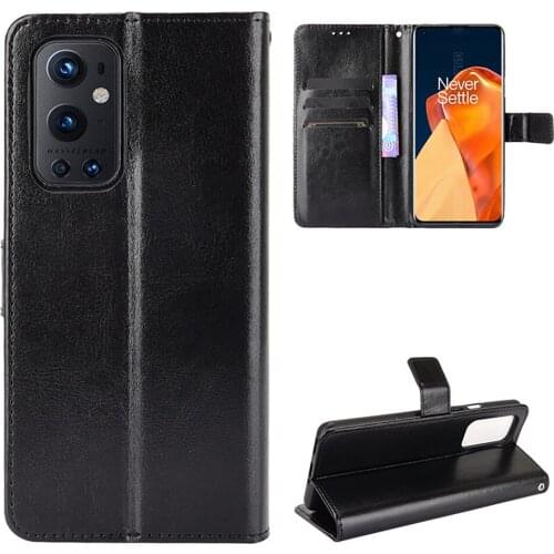 Leather Phone Cover Flip Protective Case w/ Card Slot for 1+9 Oneplus 9/ OnePlus 9 Pro
