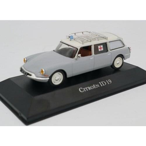 1:43 ID19 Diecast Alloy Ambulance Car Model Simulation Retro Classic Metal Vehicle Model Toys Collection Artwork for Fans of Car