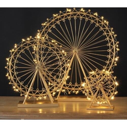Fashion Ferris wheel home decoration rotating light-emitting model Nordic creative living room ornaments gifts for friends