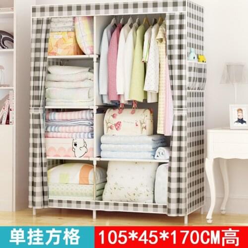 Fashion creative assembly wardrobe dustproof cloth wardrobe steel pipe reinforcement portable wardrobe storage cabinet SP140