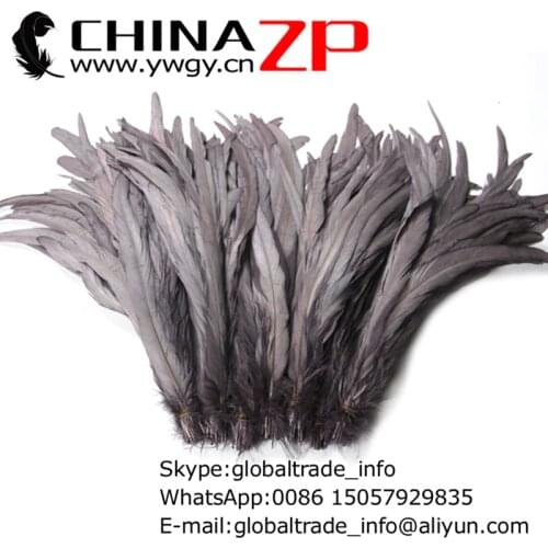 Manufacturer in CHINAZP Factory 500pieces/lot 30~35cm(12~14inch) Length Best Quality Dyed Grey Rooster Tail Feather
