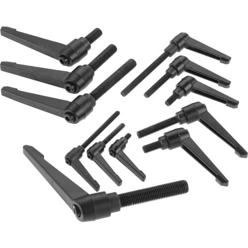 Male Thread Fixing Handle M4 M5 M6 M8 M10 M12 M16 Clamping Lever Machinery Adjustable Handle Locking External Thread Knob Black