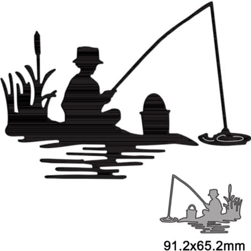 Fishing Kid And Plant For Scrapbooking Embossing Paper Album Card Making Decoration Template Knife Mold New Dies 2021 New