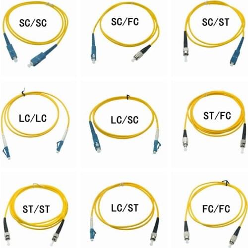 SC To SC LC ST FC To FC Fiber Patch Cord Jumper Cable SM Simplex Single Mode Optic Drop FTTH Cable For Network 3m 1m 20m 30m 50m