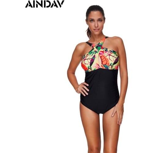 Ratio Sexy Cross Strape Swimsuit Print Swimwear Women One Piece Bathing Suit Body Suit Trikini Black Monokini Badpak Plus XXXL