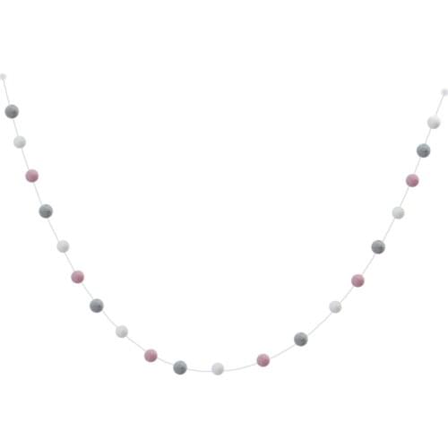 2M 30 Balls Wool Felt Pom Poms Garlands Strings for Bedroom Birthday Party Wall Hanging Decor