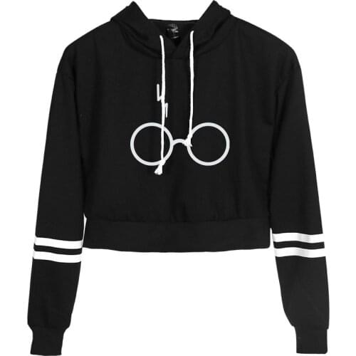 Harry Printed Cropped Hoodies Sweatshirts Women Fashion Harajuku Short Hoodie Female Streetwear Hooded Women Clothing