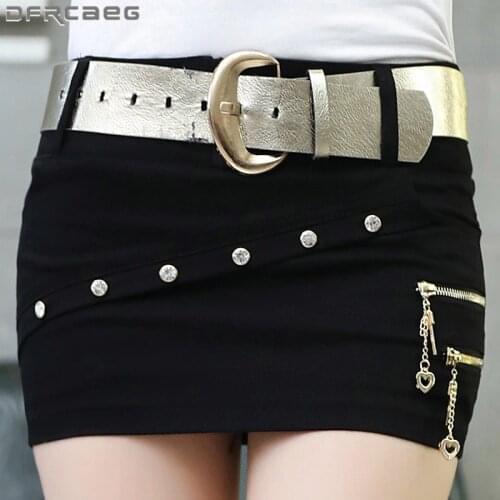 Red Black Summer Women Pencil Skirts 2021 High Waist Casual Slim Sexy Nightclub Dance Short Skirts With Belt Female