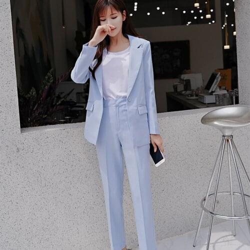 Womens suits autumn new womens Korean fashion temperament Slim small suit womens jacket wild pants suit high quality