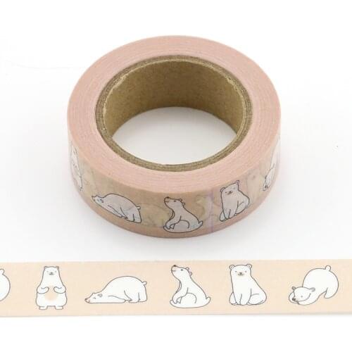 1X cute bear Washi Tape Decorative Adhesive Tape Decora Diy Scrapbooking Sticker Label Stationery animal washi tape
