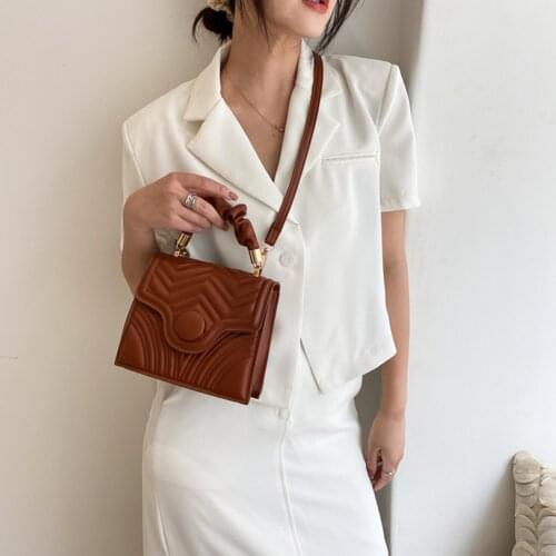 2021 Women Pleated Handle Tote Bags Ladies V-Line Soft PU Leather Crossbody Female Square Flap Shoulder Bags bolsas Sac femme