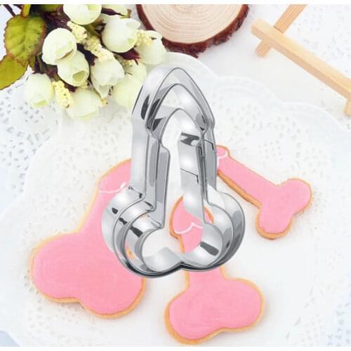 3Pcs/Set 3D Stainless Steel Sexy Penis Cookies cutter Cake Tools Dick Fondant Mold Baking Cake Decor Birthday Party Baking Mould