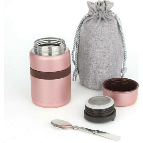 500ML Portable Stainless Steel Food Soup Containers Thermos Lunch Box Vacuum Hot Food Flasks Thermo Cup For Travel Work