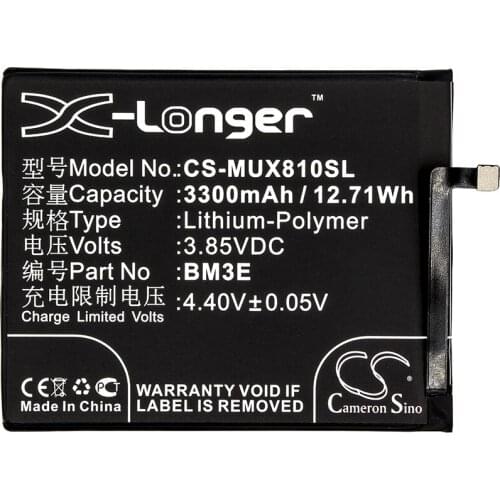 Cameron Sino 3300mAh Battery for Xiaomi Dipper,M1803E1A,M1803E1C,M1803E1T,M1808D,Mi 8,Dipper M1803E1A M1803E1C,BM3E