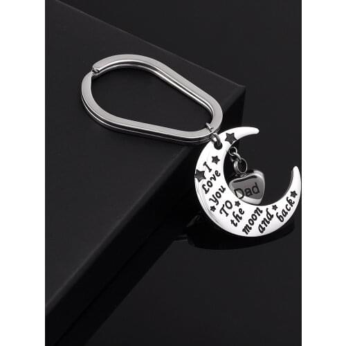 CMK2052 Dad I Love You To Moon&Back Father Memorial Keychain Cremation keepsake urns pendant Keyring Free Engraving