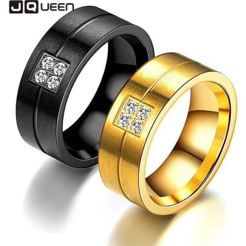 European and American Fashion Simple Titanium Steel Micro Inlaid Zircon Couple Stainless Steel Ring