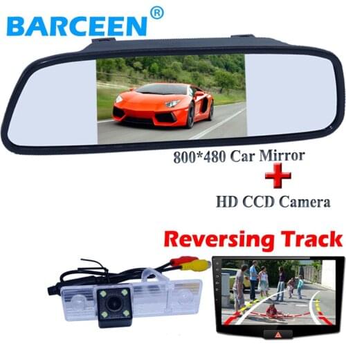 Fit for Chevrolet Epica/Lova/ Aveo/Captiva Dynamic track line 170 angle lens car reversing camera +5" car rear mirror 800*480