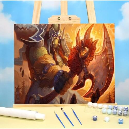 World Of Warcraft Paint By Numbers Complete Kit Acrylic Paints 40*50 Paiting By Numbers Wall Decoration For Adults Handicraft