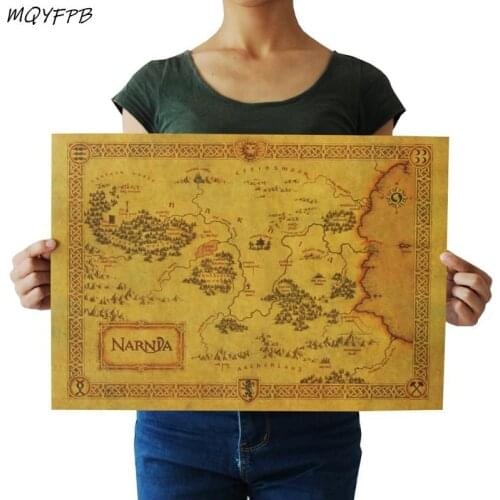 The Chronicles of Narnia Map Kraft Paper Poster Home Decoration Painting Wall Sticker 50.5x35cm