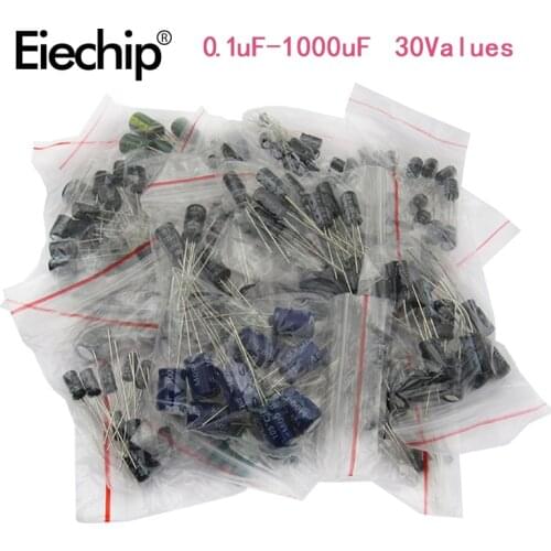 900pcs 30 Values kit 0.1uF-1000uF Electrolytic Capacitors Assorted set pack kit capacitor 10V 16V 25V 50V mix capacitor