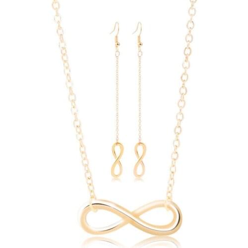 2021 New Kolye Choker Collares Europe And The Cross-border Jewelry Joker Of Eight Infinite Sautoir Suit Sets Wholesale Chain