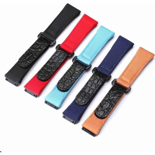 Top Quality 25MM Men Nylon Canvas Stitching Genuine Leather Watchband For Richard Strap Accessory Man MILLE Watch band
