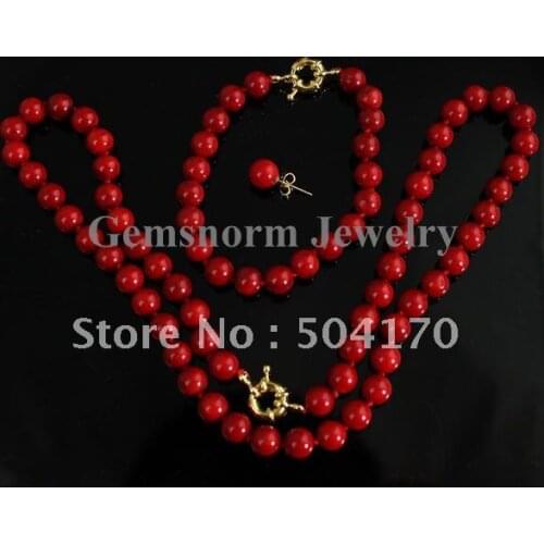 Dazzling Coral Jewelry Set 8-9MM Red Coral Beads Jewelry Set African Coral Party Beads Jewelry Set Celebration Jewelry CNR060